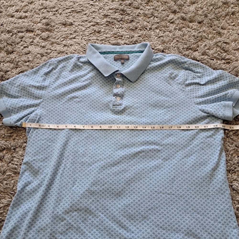 Denver Hayes | Blue diamond pattern men's modern fit polo - Picture 8 of 8